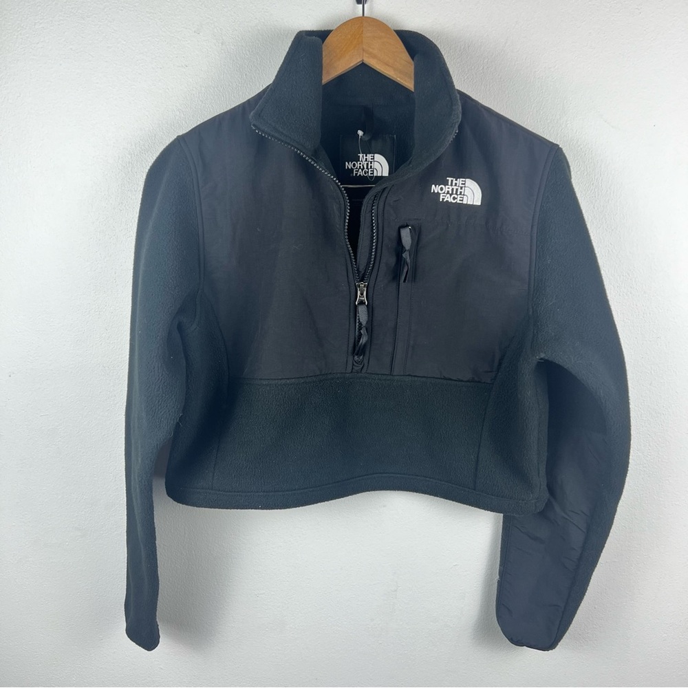 NEW The North Face Black Denali Crop Jacket - Black - Picture 2 of 8